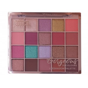 Saffron LONDON 20 Colours Gorgeous Eyeshadow Palette, Matte and Shimmer Finishes, Professional Makeup Kit with Applicator - Palette 02