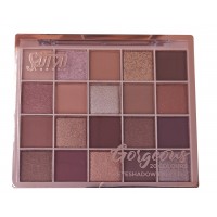 Saffron LONDON 20 Colours Gorgeous Eyeshadow Palette, Matte and Shimmer Finishes, Professional Makeup Kit with Applicator - Palette 03