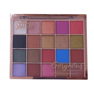Saffron LONDON 20 Colours Gorgeous Eyeshadow Palette, Matte and Shimmer Finishes, Professional Makeup Kit with Applicator - Palette 04