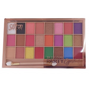 Saffron LONDON 24 Colours Party Eyeshadow Palette, Matte and Shimmer Finishes, Professional Makeup Kit with Applicator - Palette 02