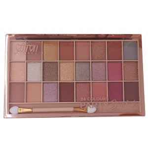 Saffron LONDON 24 Colours Party Eyeshadow Palette, Matte and Shimmer Finishes, Professional Makeup Kit with Applicator - Palette 03