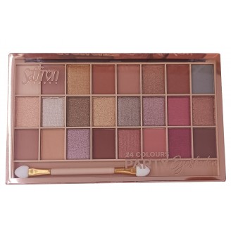 Saffron LONDON 24 Colours Party Eyeshadow Palette, Matte and Shimmer Finishes, Professional Makeup Kit with Applicator - Palette 03