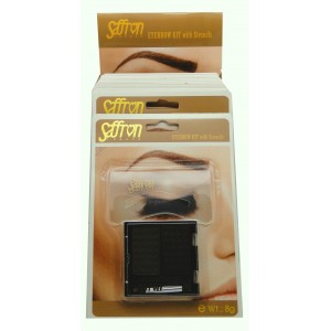 Saffron Eye Brow Powder with Stencils 1 Grey/Brown & Black Brown 