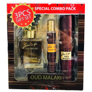 OUD MALAKI 3 Pcs Perfume/Roll-on/Body Spray Gift Set 