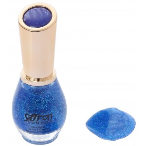 Saffron Nail Polish   Blue Glitter 65