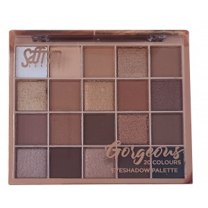 Saffron LONDON 20 Colours Gorgeous Eyeshadow Palette, Matte and Shimmer Finishes, Professional Makeup Kit with Applicator - Palette 01