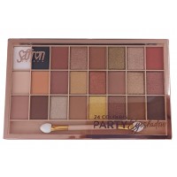 Saffron LONDON 24 Colours Party Eyeshadow Palette, Matte and Shimmer Finishes, Professional Makeup Kit with Applicator - Palette 01
