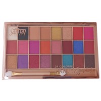 Saffron LONDON 24 Colours Party Eyeshadow Palette, Matte and Shimmer Finishes, Professional Makeup Kit with Applicator - Palette 04