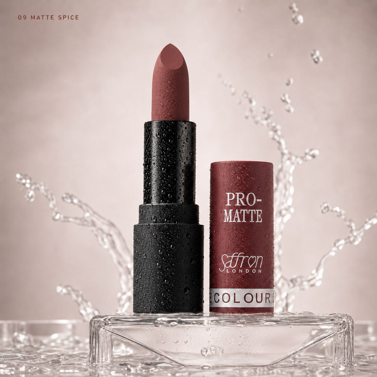 Saffron Pro Matte Lipstick #1301 (09 Matte Spice) - Image 4