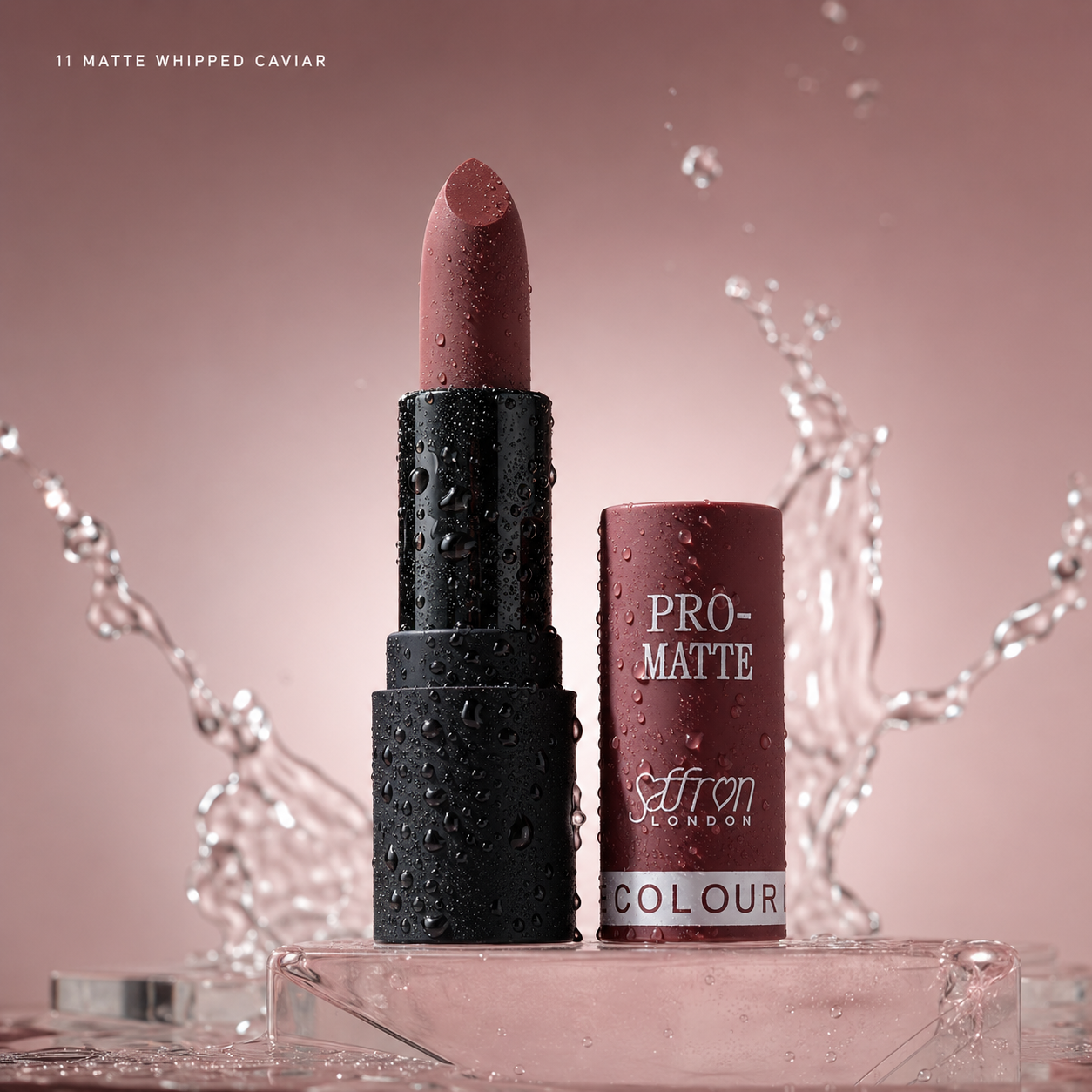 Saffron Pro Matte Lipstick #1301 (11 Matte Whipped Caviar) - Image 4