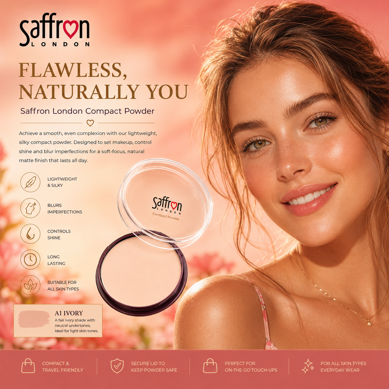Saffron - Compact Powder #1501 (A1 IVORY) - Image 3
