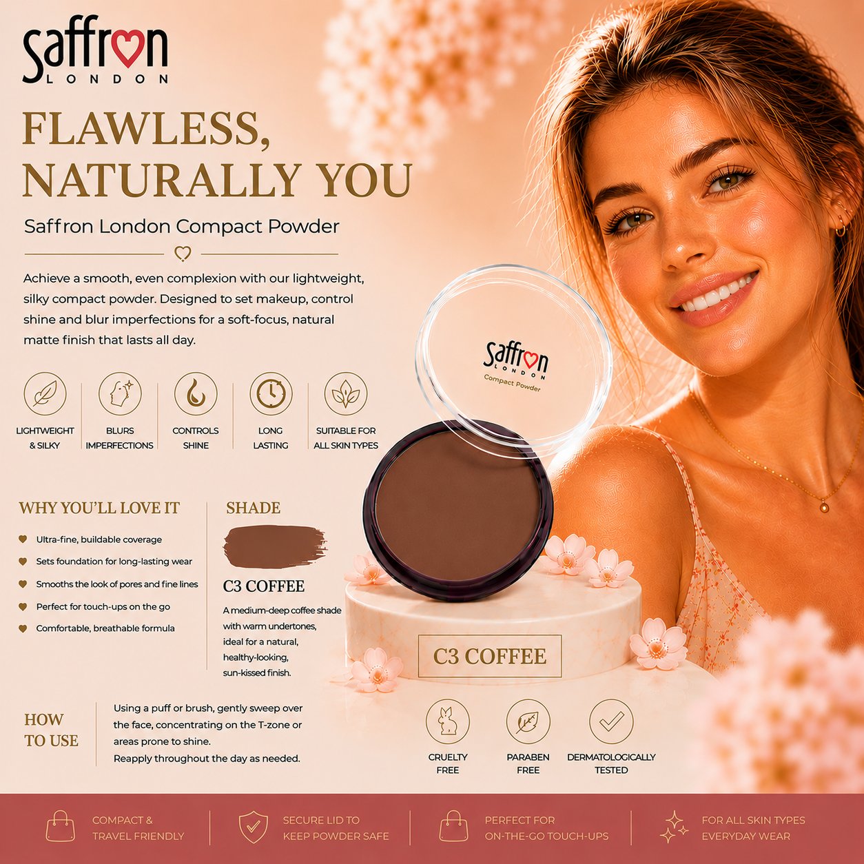 Saffron - Compact Powder #1501 (C3 COFFEE) - Image 3