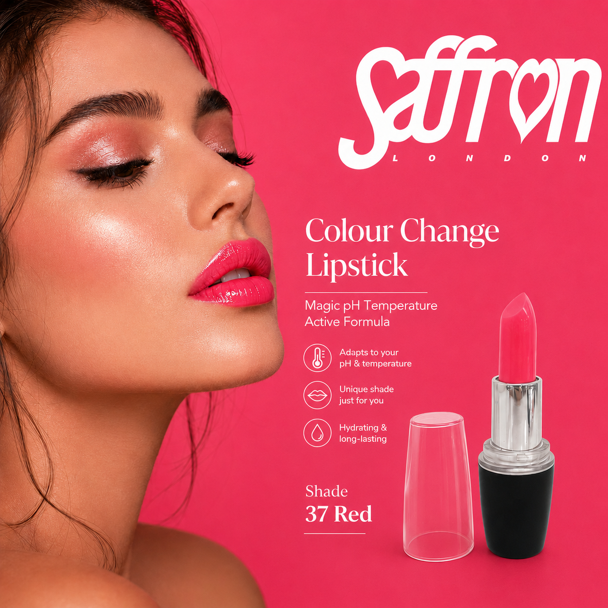 Saffron Colour Change Lipstick #0136 (37 Red) - Image 1