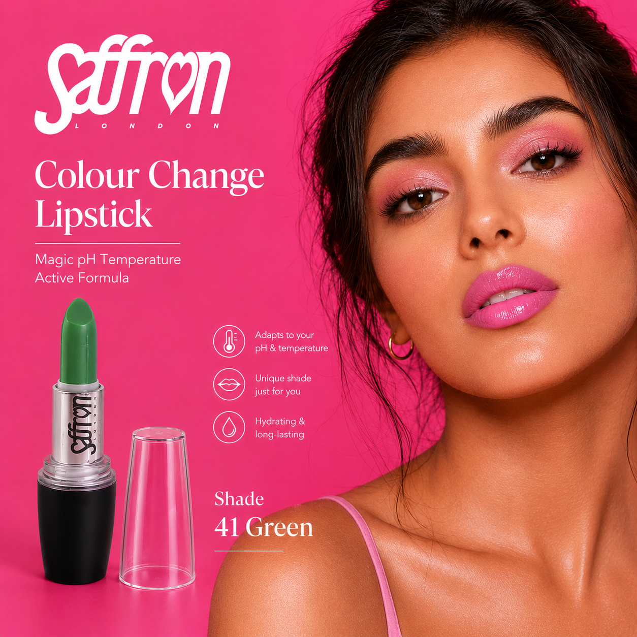 Saffron Colour Change Lipstick #0136 (41 Green) - Image 1
