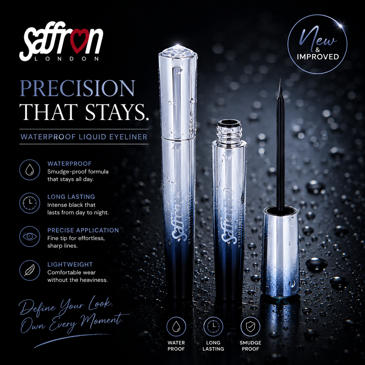 Saffron - Waterproof Liquid EyeLiner E590 - Image 2