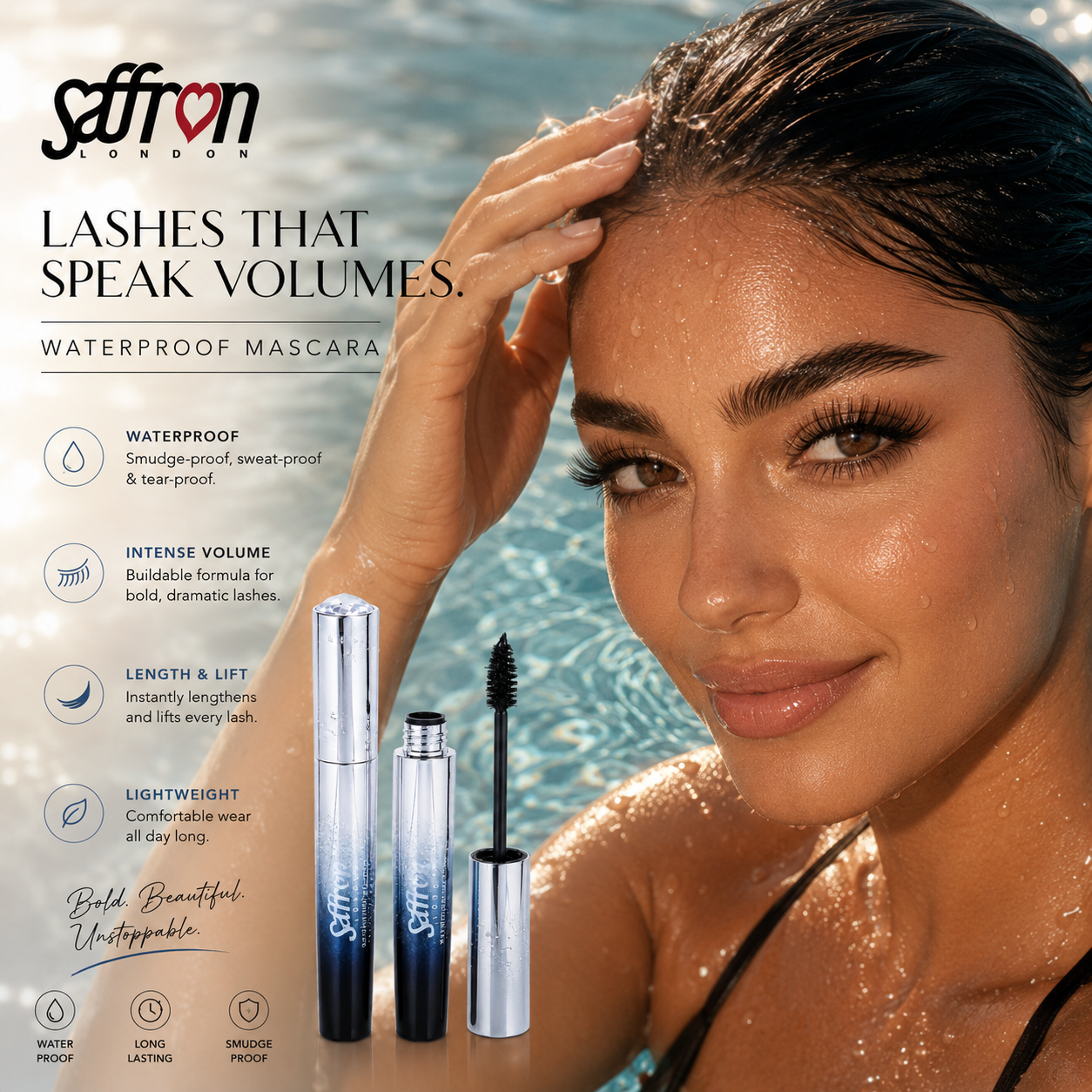 Saffron - Waterproof Mascara Black M590 - Image 3