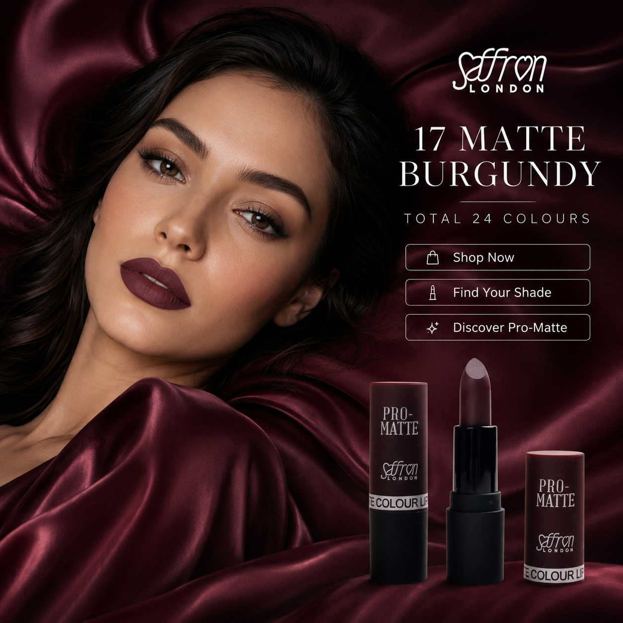 17 Matte Burgundy matte lipstick