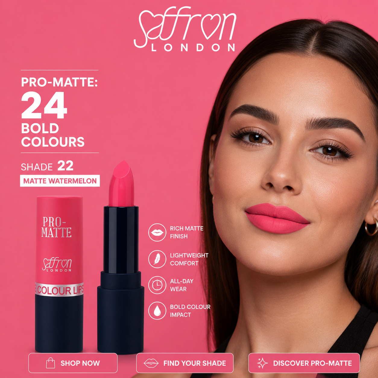 22 Matte WaterMelon1 matte lipstick