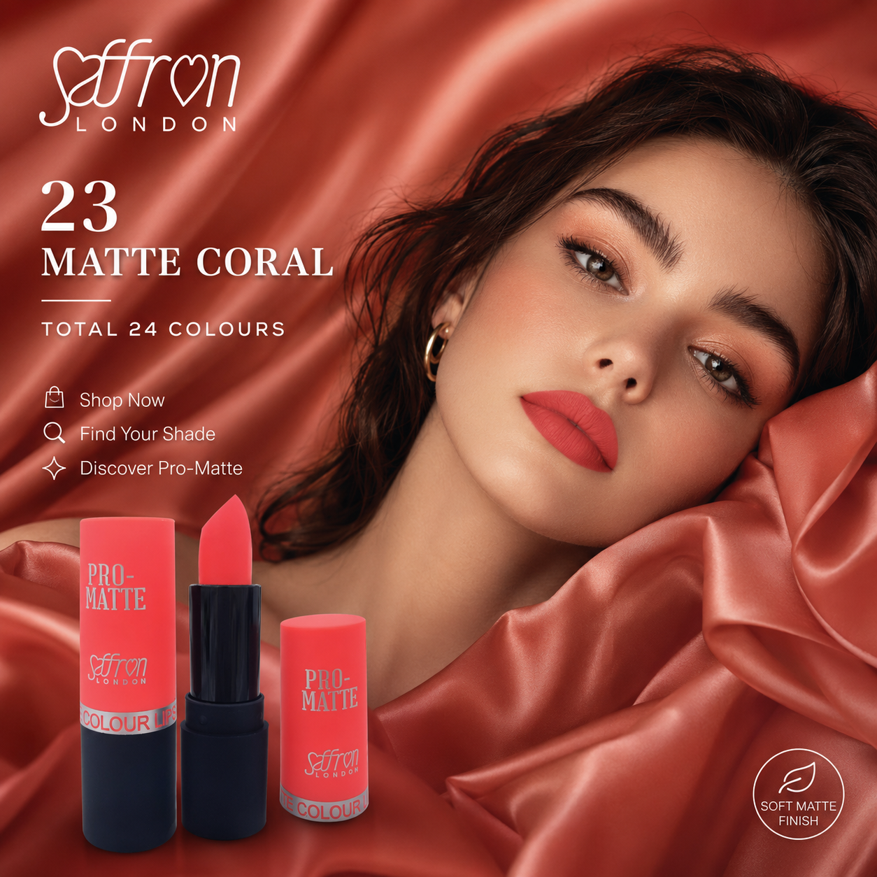 23 Matte Coral matte lipstick